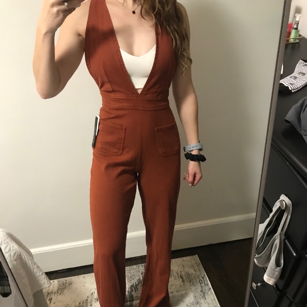 Trendy Burnt Orange Overalls